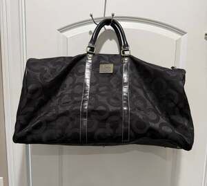 Coach Vintage Optic Signature Jacquard Duffle Weekend Travel Bag